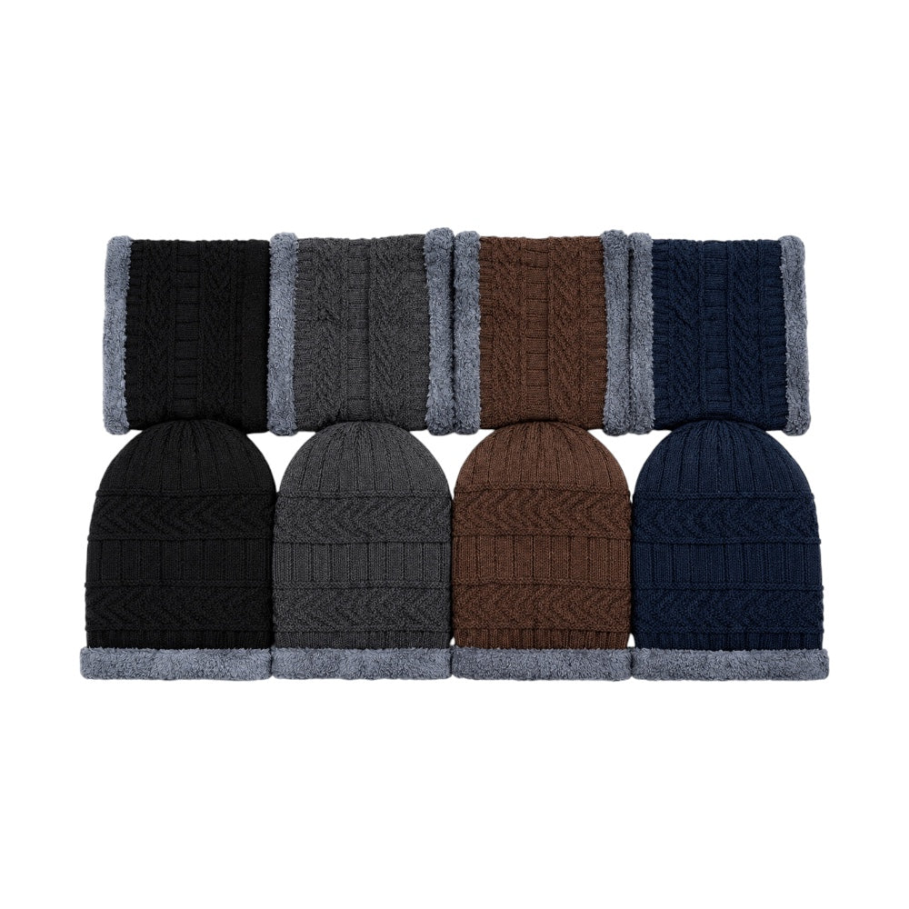 Pack x2 Combo Gorro y Cuello con Piel Invierno