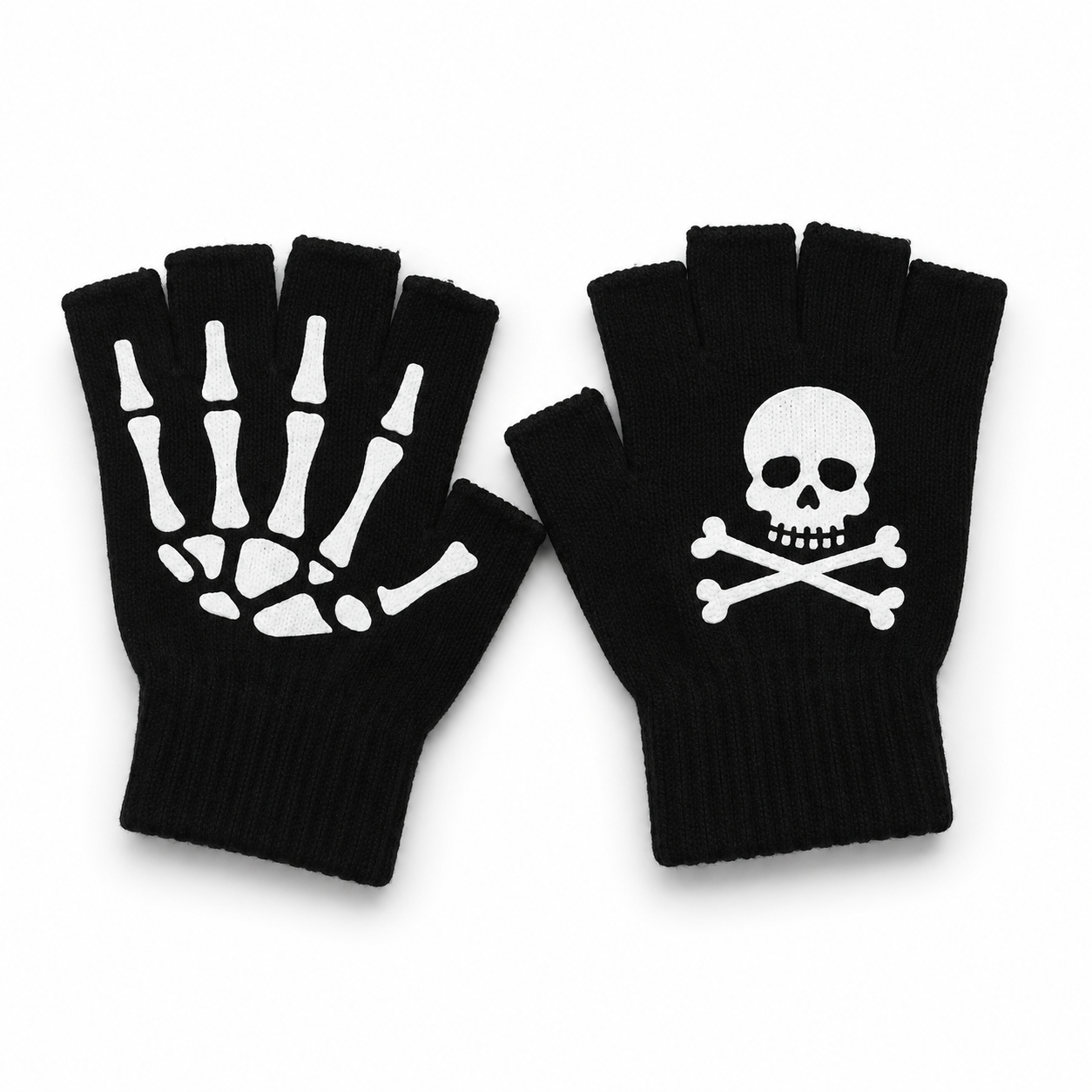 Pack x2 Guantes Sin Dedos Glow Skeleton