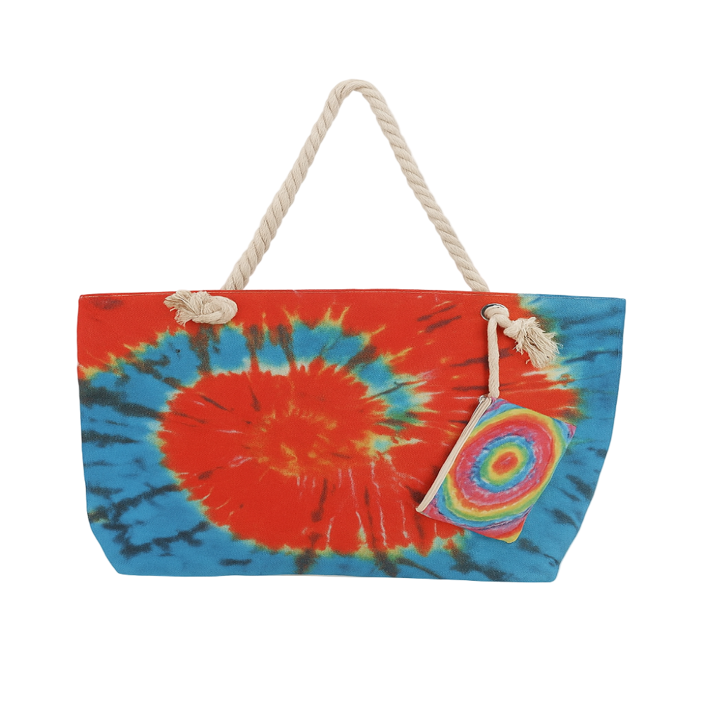 Bolso Playero Estampado Floral (Set con Porta Cosméticos)