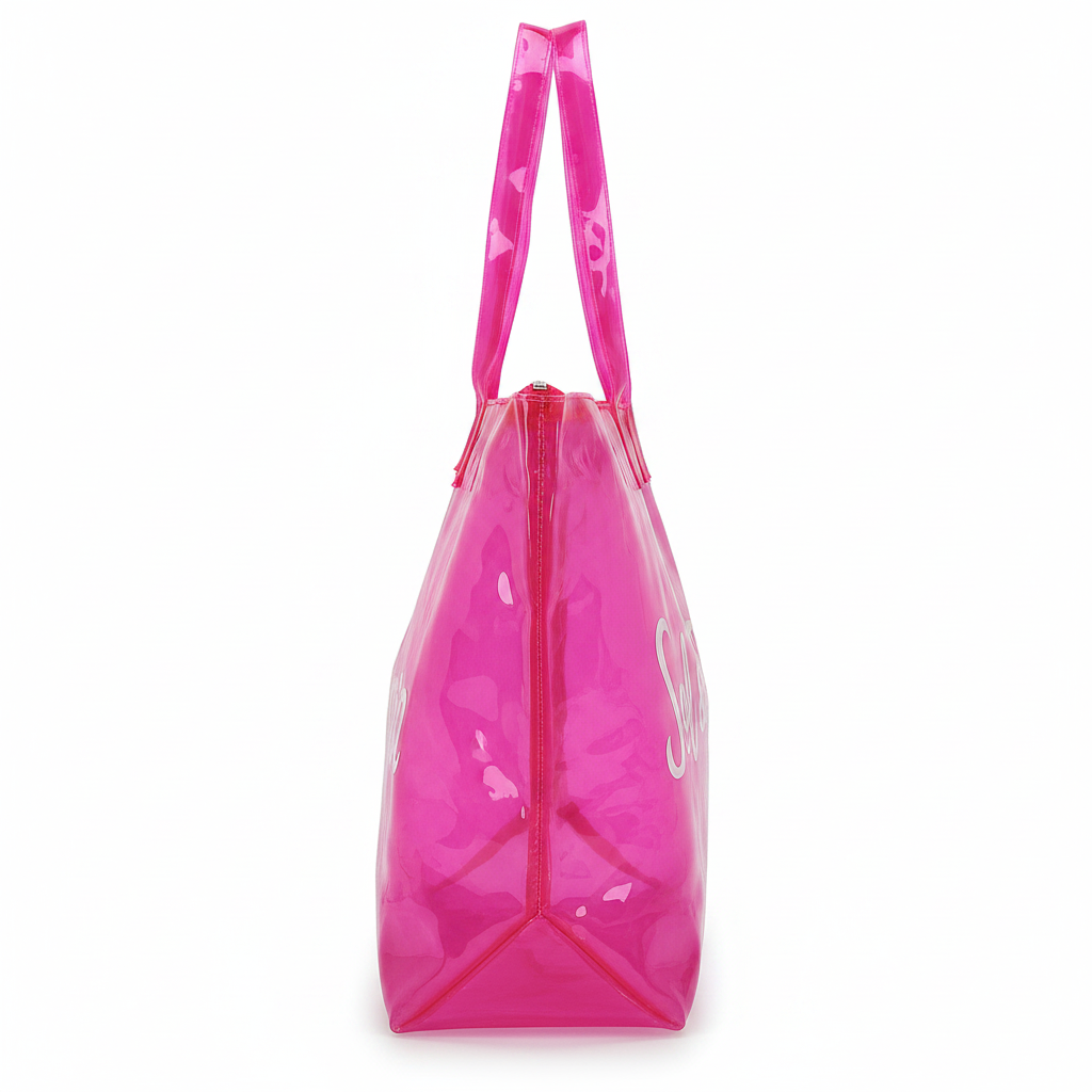 Bolso Playero Transparente Fucsia "Sol & Praia"
