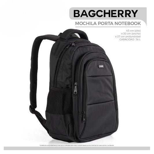 Mumma Accesorios de Moda Cónsul black 36L laptop backpack with padded compartment and ventilated back panel