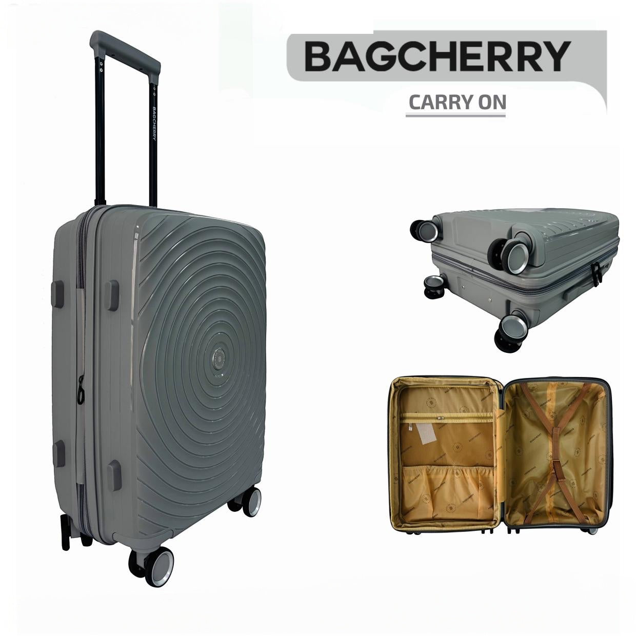 Mumma Accesorios de Moda Kioto green polypropylene carry-on suitcase with 360-degree wheels and telescopic handle