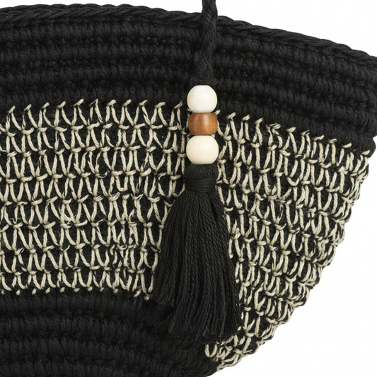 Bandolera de Rafia Color Negro