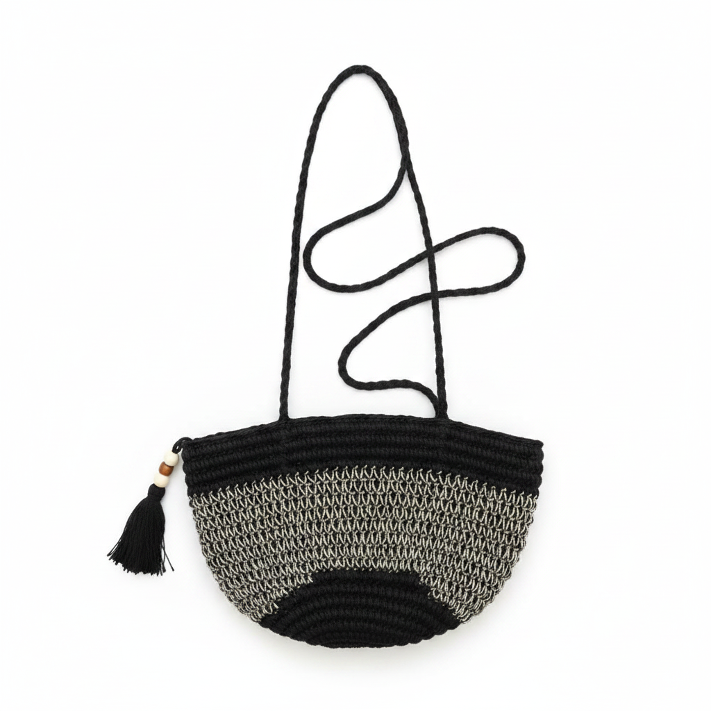 Bandolera de Rafia Color Negro