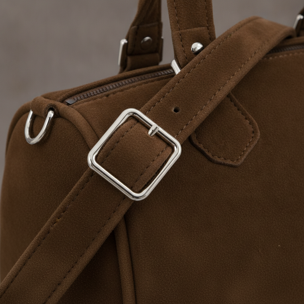 Bolso de Gamuza Rectangular con Correa Regulable