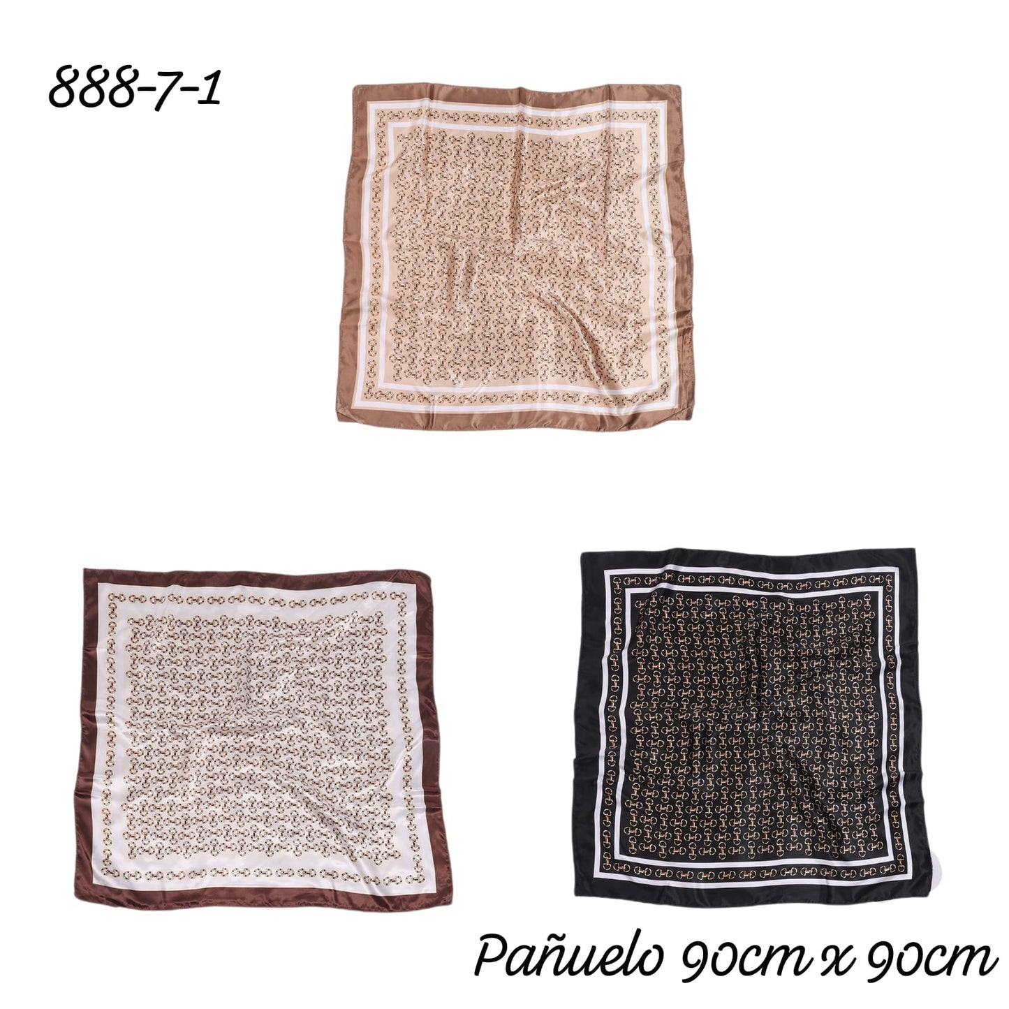 Pañuelos de Seda Estampados 90x90 cm Pack x2