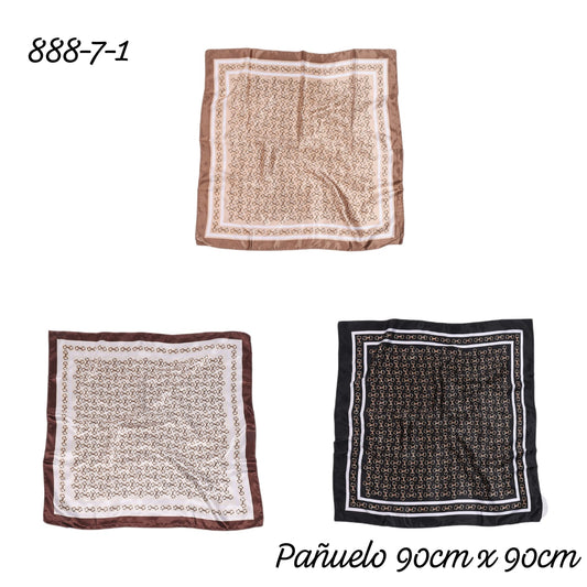 Pañuelos de Seda Estampados 90x90 cm Pack x2