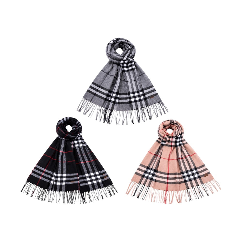 Pack x2 Bufandas Pashmina Lana Frisada con Flecos