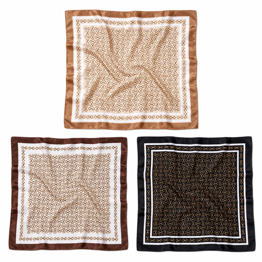 Pañuelos de Seda Estampados 90x90 cm Pack x2