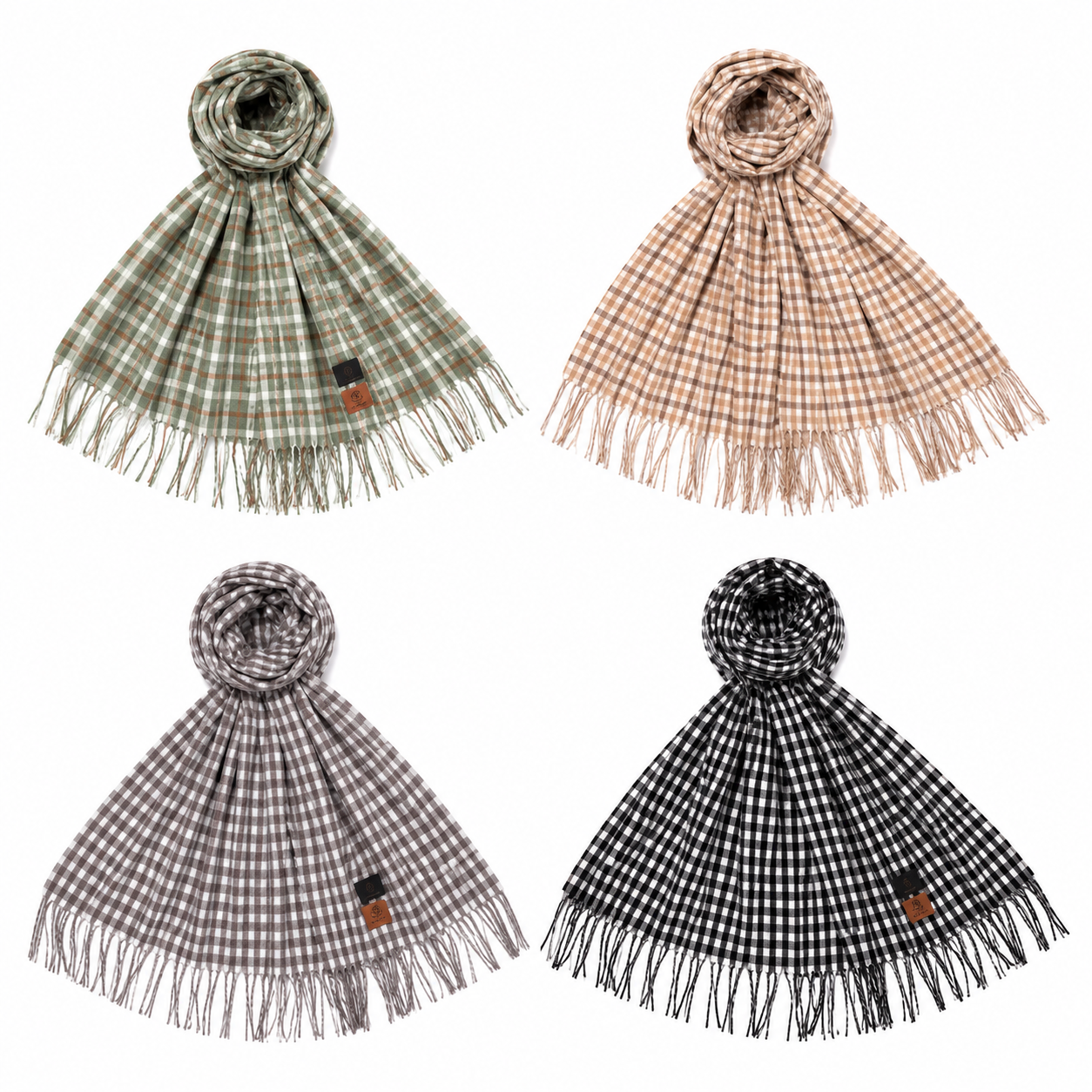 Pack x2 Pashminas Lana Frisada con Flecos