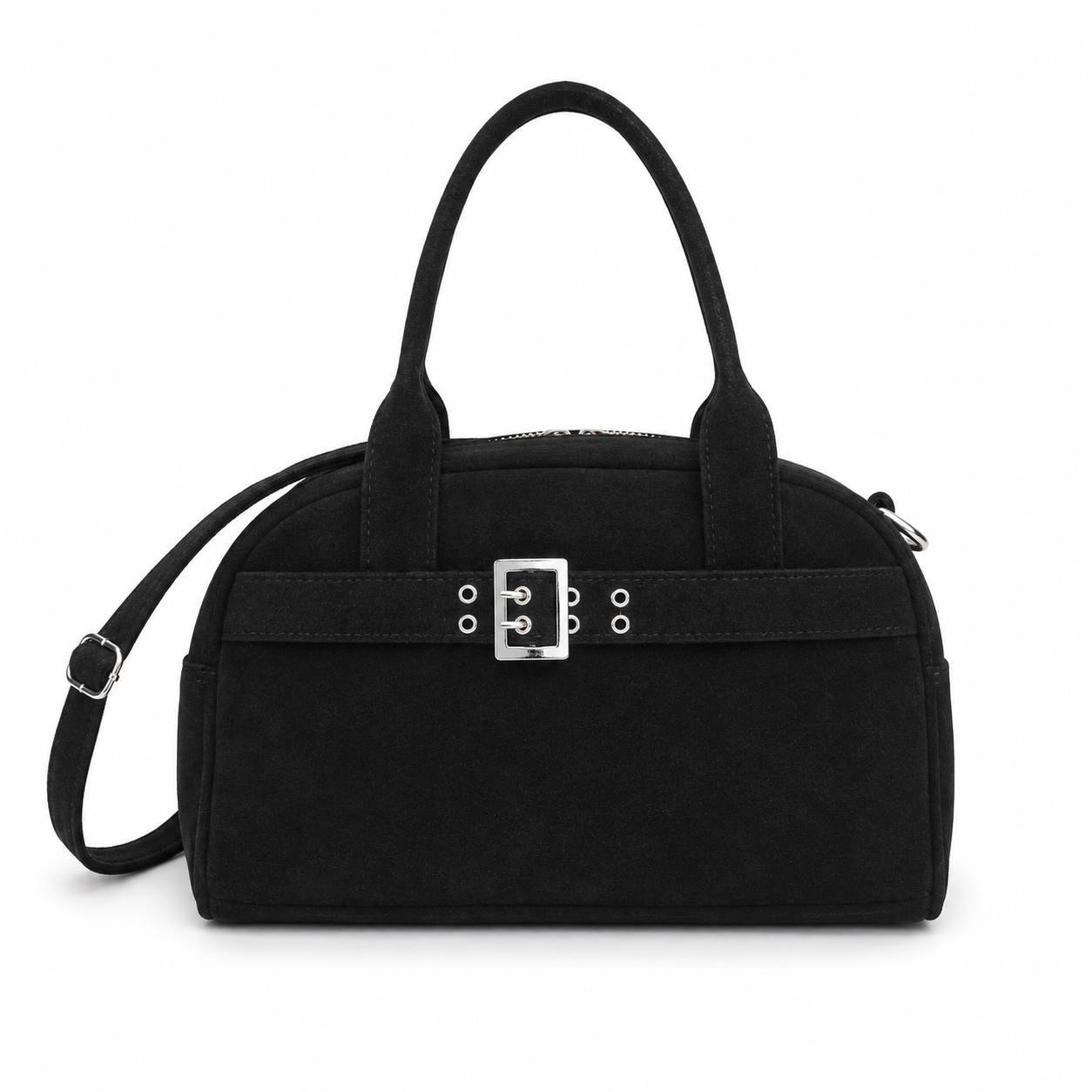 Cartera de Gamuza con Hebilla Decorativa