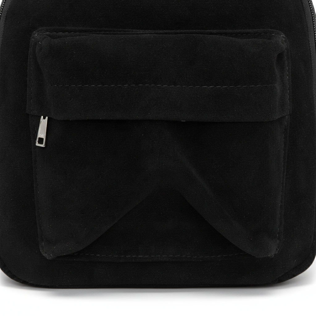 Mochila de Gamuza con Bolsillo Frontal