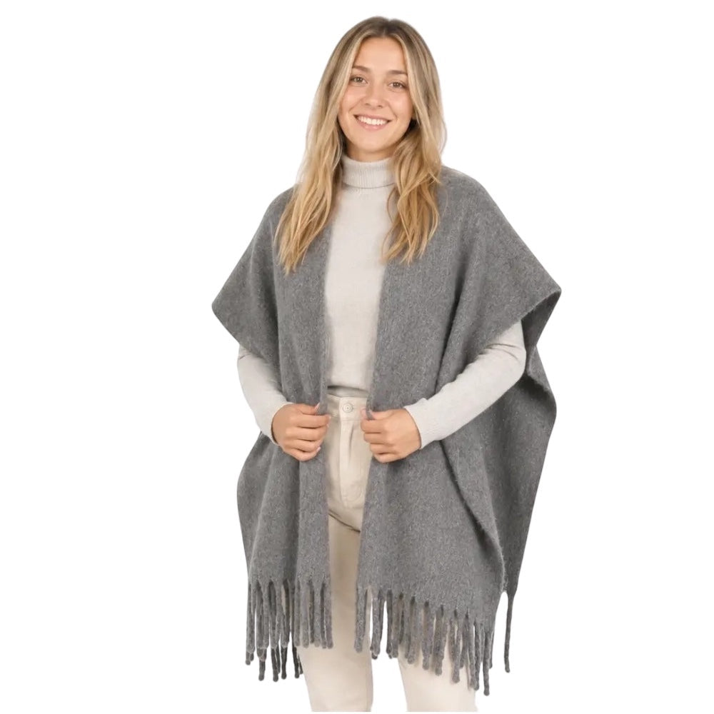 Bufanda lisa con flecos