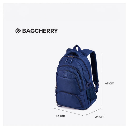 Mumma Accesorios de Moda blue urban backpack with padded notebook compartment, multiple pockets, and adjustable straps.