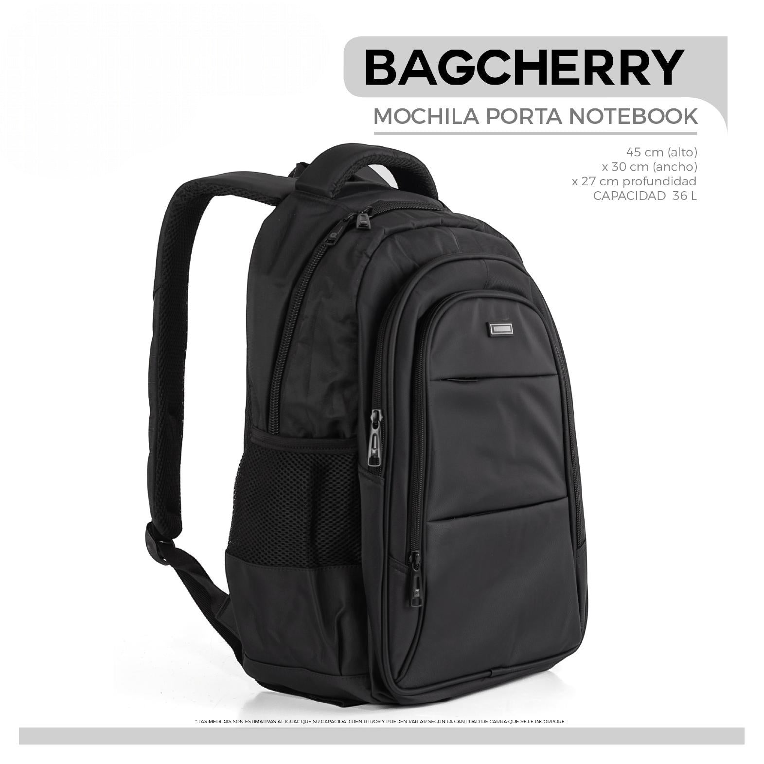 Mumma Accesorios de Moda Cónsul black 36L laptop backpack with padded compartment and ventilated back panel