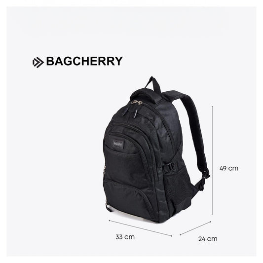 Mumma Accesorios de Moda Grafito black urban backpack with laptop compartment, side bottle pocket, and padded straps.