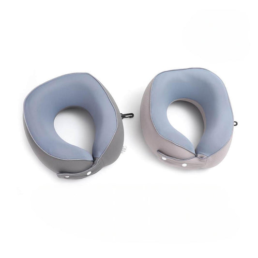 Mumma Accesorios de Moda memory foam travel neck pillows in dark grey and light grey with reinforced side support