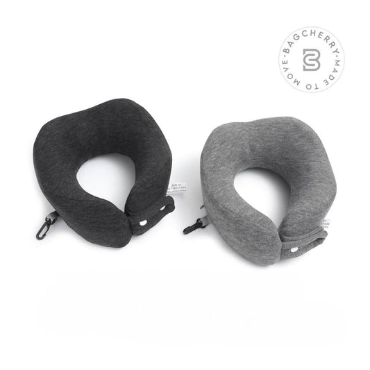 Mumma Accesorios de Moda memory foam travel neck pillows in dark grey and black with removable covers