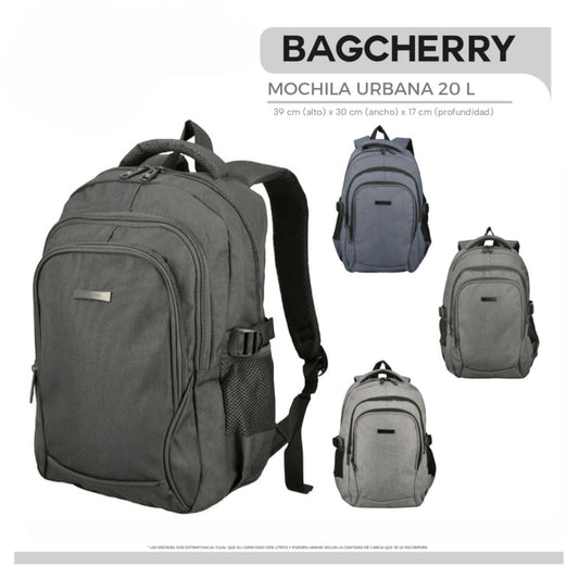 Mumma Accesorios de Moda Metrópoli 20L urban grey backpack with laptop compartment and side bottle pocket