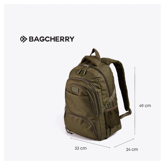 Mumma Accesorios de Moda Musgo military green urban backpack with laptop compartment and multiple external pockets
