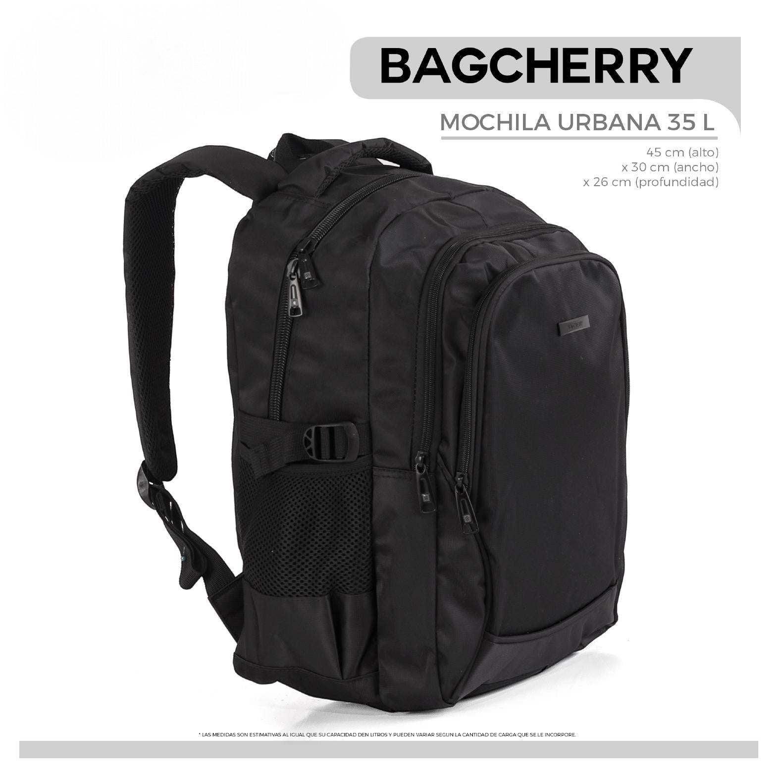 Mumma Accesorios de Moda Nimbo black 35L urban backpack with padded laptop compartment and ventilated back panel