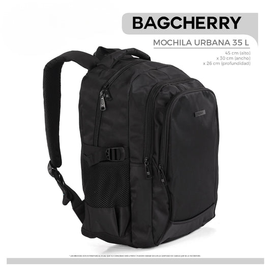Mumma Accesorios de Moda Nimbo black 35L urban backpack with padded laptop compartment and ventilated back panel