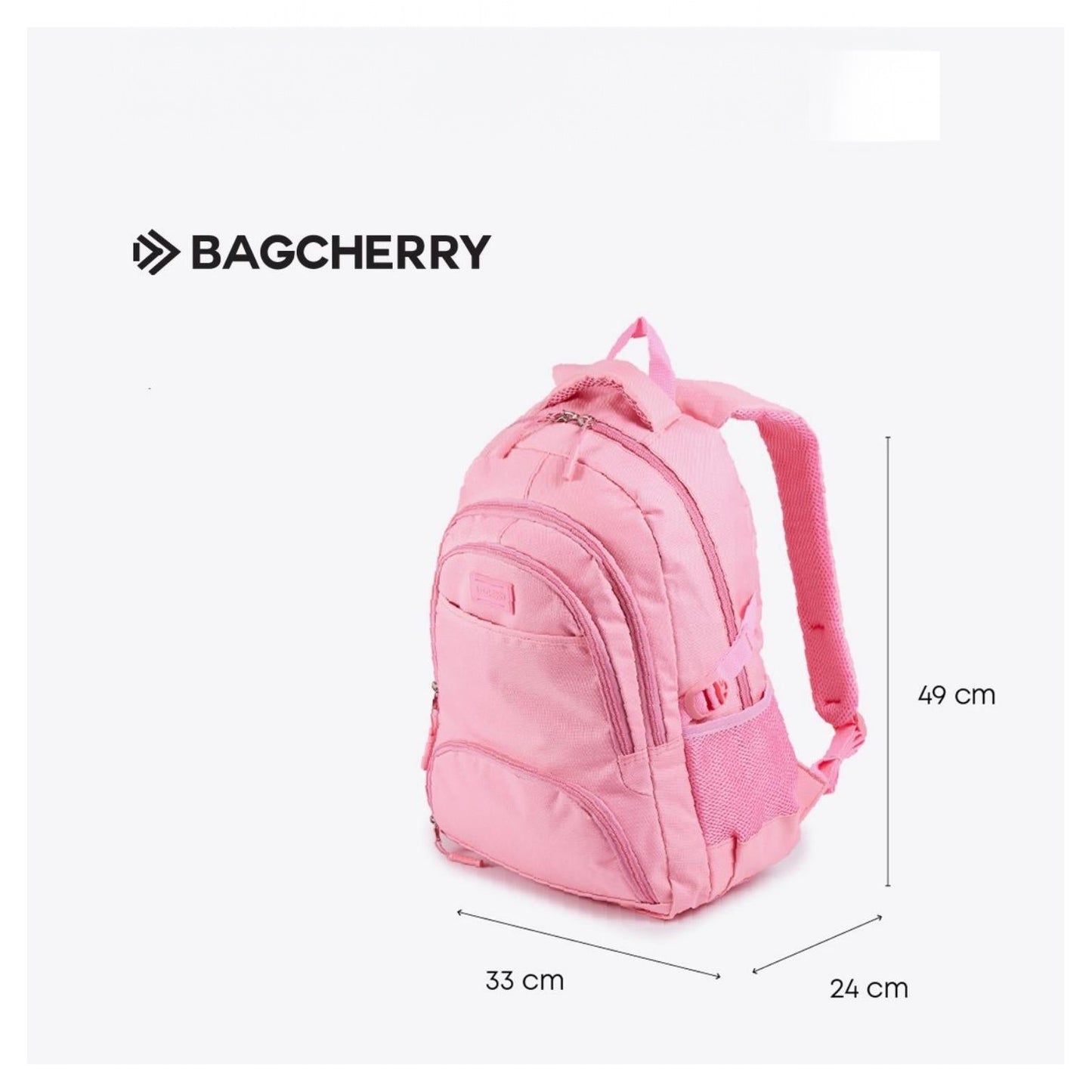Mumma Accesorios de Moda pink urban backpack with padded laptop sleeve, multiple pockets, and adjustable straps.