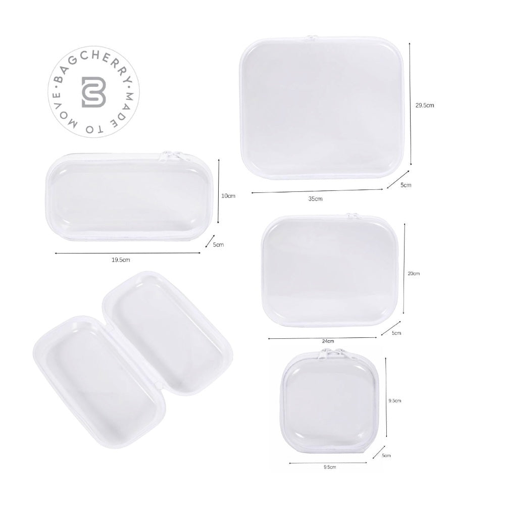 Mumma Accesorios de Moda translucent stackable organizer containers set for travel and storage in various sizes